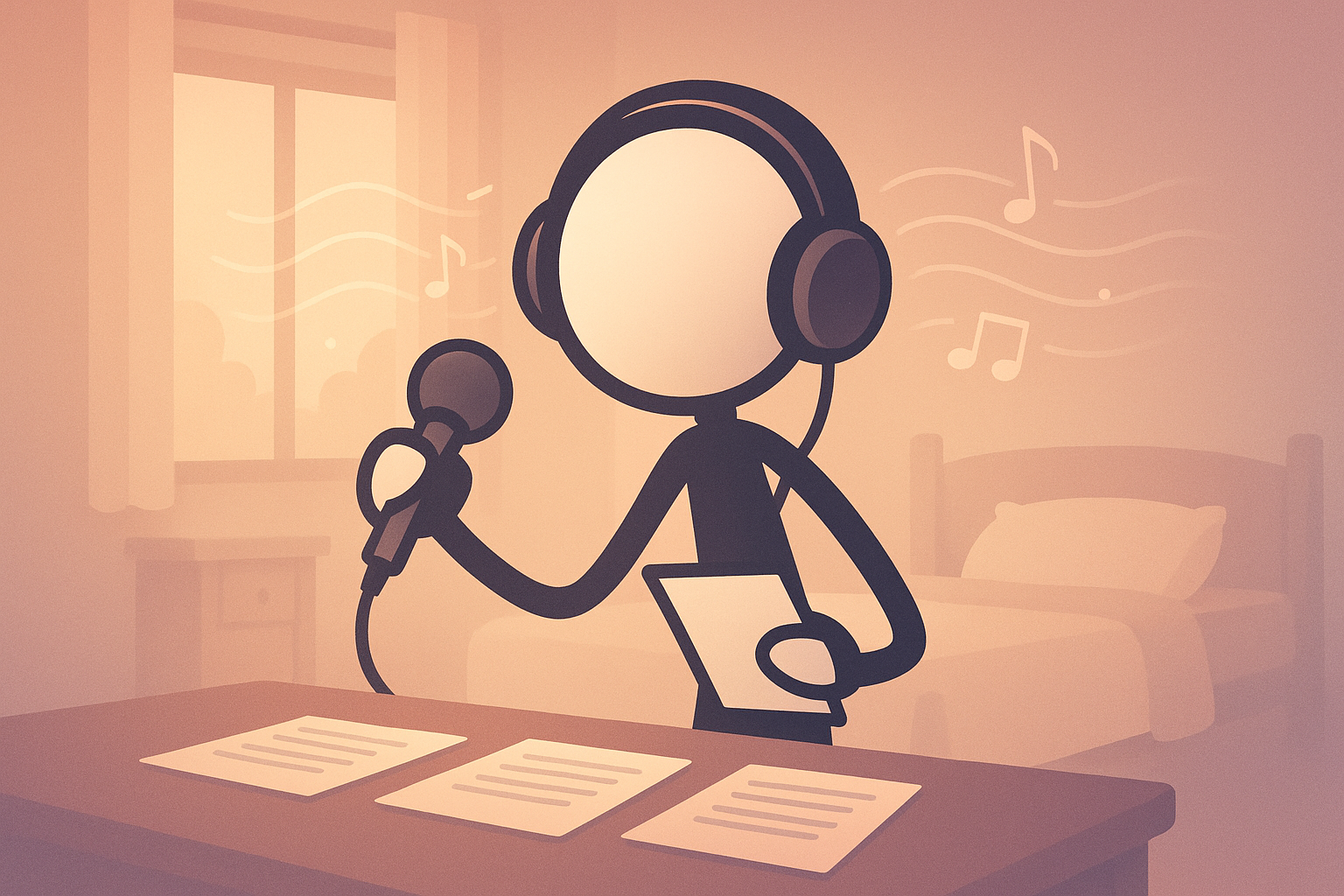 Stickman figure mastering rapping techniques, embodying how to rap like Eminem.